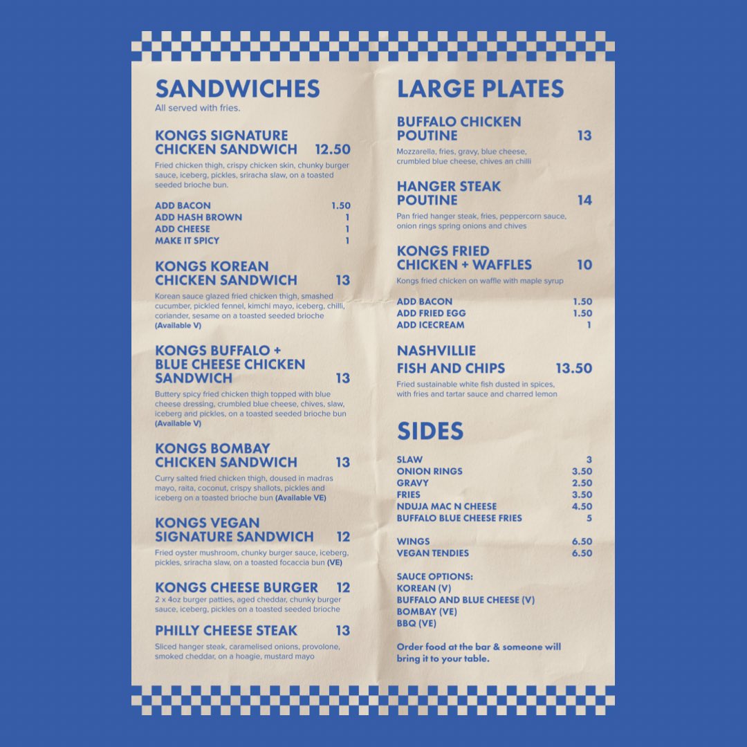 Dog Bowl x NQ64 (@dogbowlmcr) on Twitter photo Our kitchen is back open and we’re welcoming @kongschickenshop and their amazing burgers in!
Swipe for the menu >>
Fancy 25% off until 23rd Jan? Email us on reception@blackdogballroom.co.uk to book a space! Our kitchen is back open and we’re welcoming @kongschickenshop and their amazing burgers in!
Swipe for the menu >>
Fancy 25% off until 23rd Jan? Email us on reception@blackdogballroom.co.uk to book a space!
