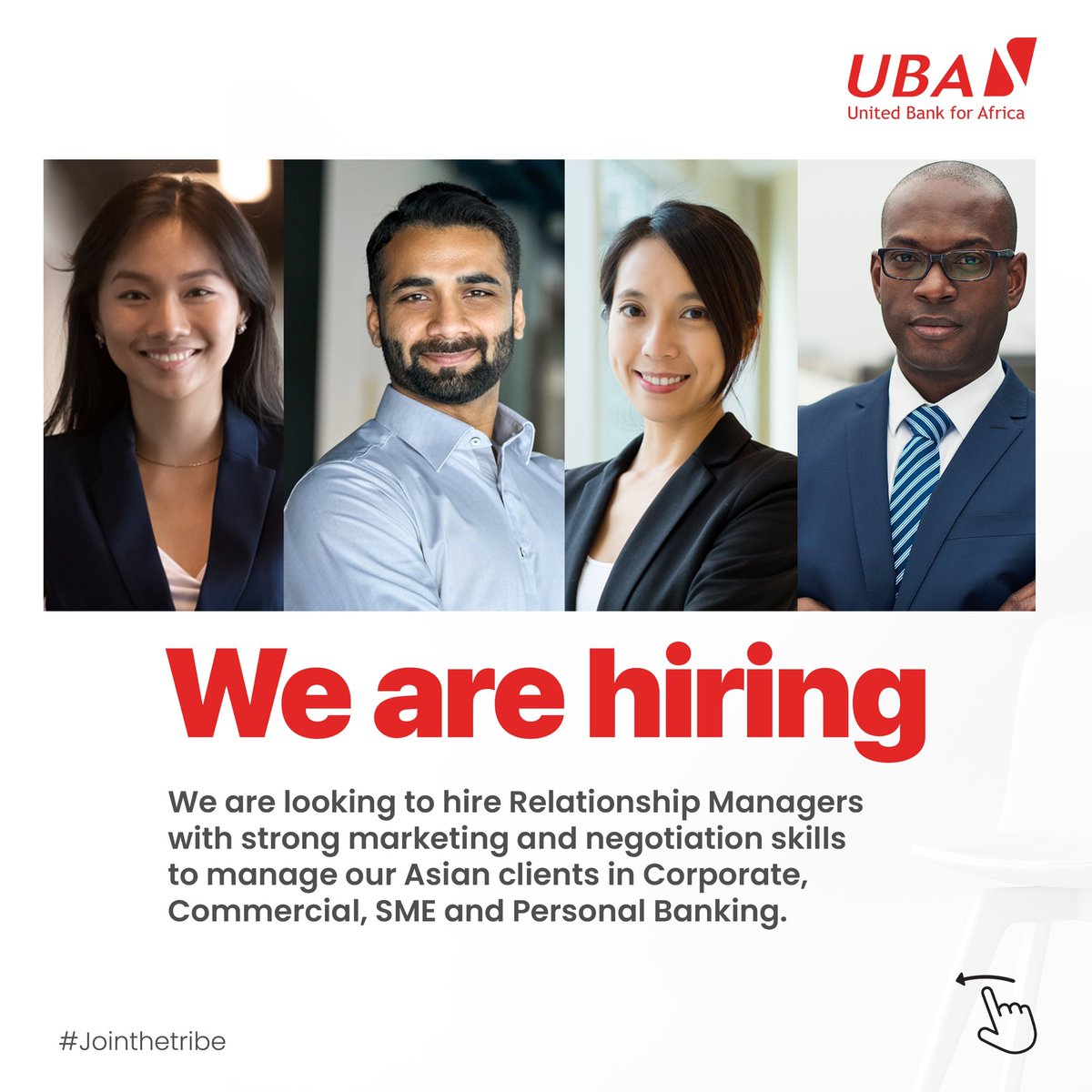 UBAGroup's tweet photo. Are you fluent in Mandarin, Hindi or Japanese and English with experience in Corporate Banking or Client Relationship? We have a role that is just perfect for you! 

Visit https://t.co/yvy2Vz9Xgd to apply right away.

#CallItATribe #ThisIsUBA #AfricasGlobalBank https://t.co/sXWjqJQKUe