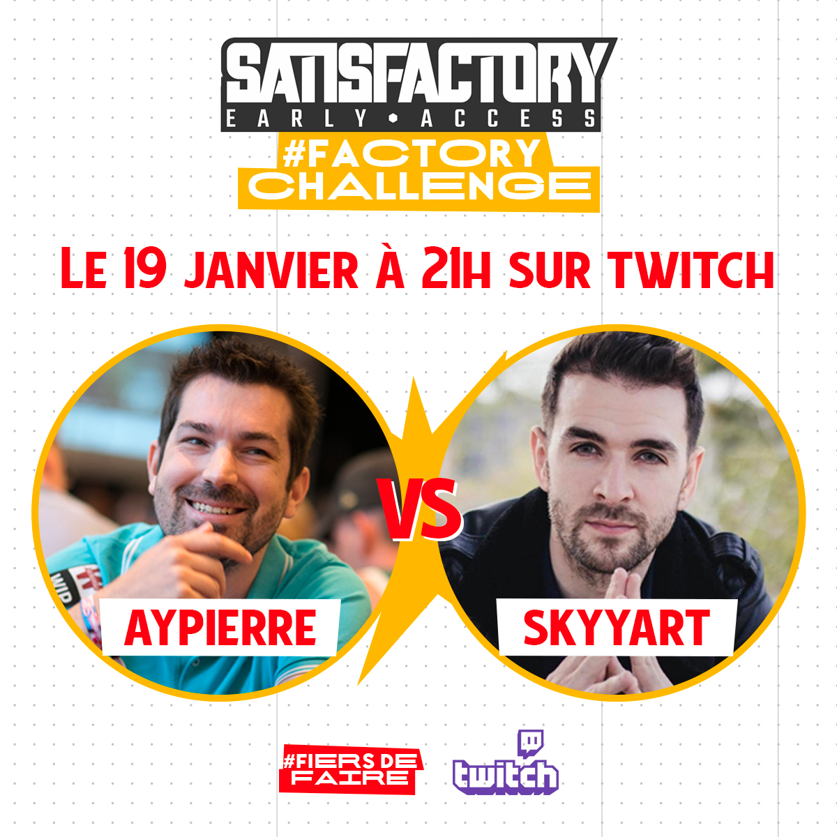 Skyyart's tweet photo. Ce soir à 21h va falloir être smart! Je fais le #FactoryChallenge :
Construire l'usine a Drone le plus rapidement sur Satisfactory !
J affronte le génie @AypierreMc en live, donc venez me soutenir https://t.co/im3neVClxP @uimm #ad #FiersDeFaire https://t.co/8iBkr19de3