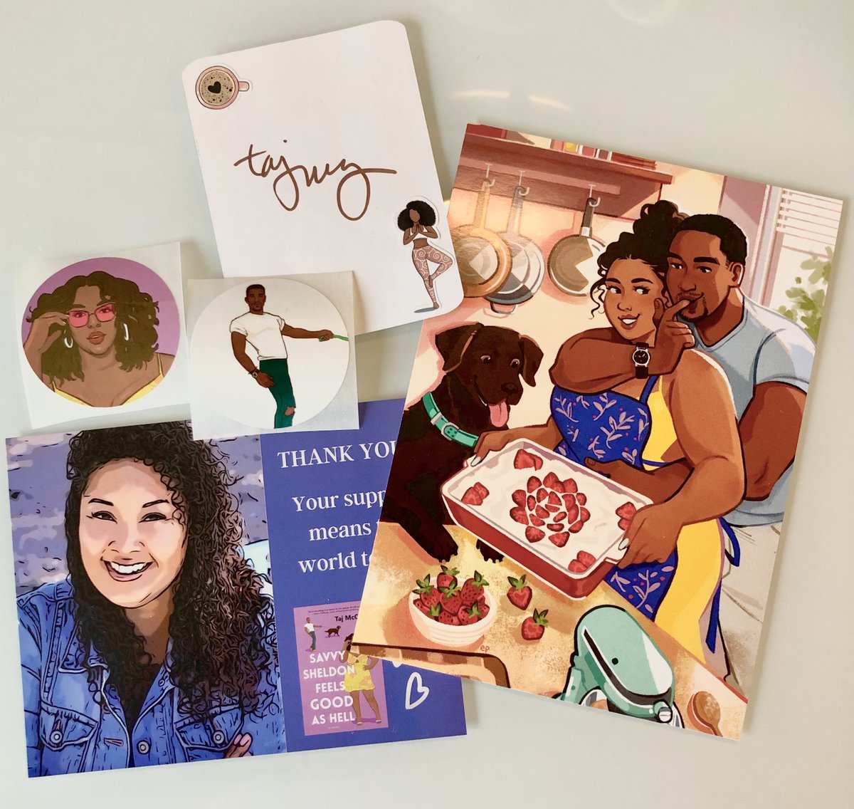 tajmccoywrites's tweet photo. It's time, ya'll--Savvy's preorder swag is now available!! Upload a copy of your receipt to receive a signed bookplate, character stickers, a strawberry tiramisu recipe card with commissioned art by @eklixio, and a special thank you from me!🥰
Form link: https://t.co/x40WGHEpN2 https://t.co/xMkBRj2M7W