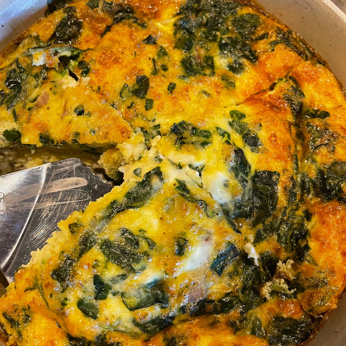 Homemade crust less quiche is a great meal, any time of the day!

This one is full of spinach and some mozzarella cheese.
What do you like in yours??

#quiche #mealsmadeeasy #healthyeats #healthyfitnesslifecoach