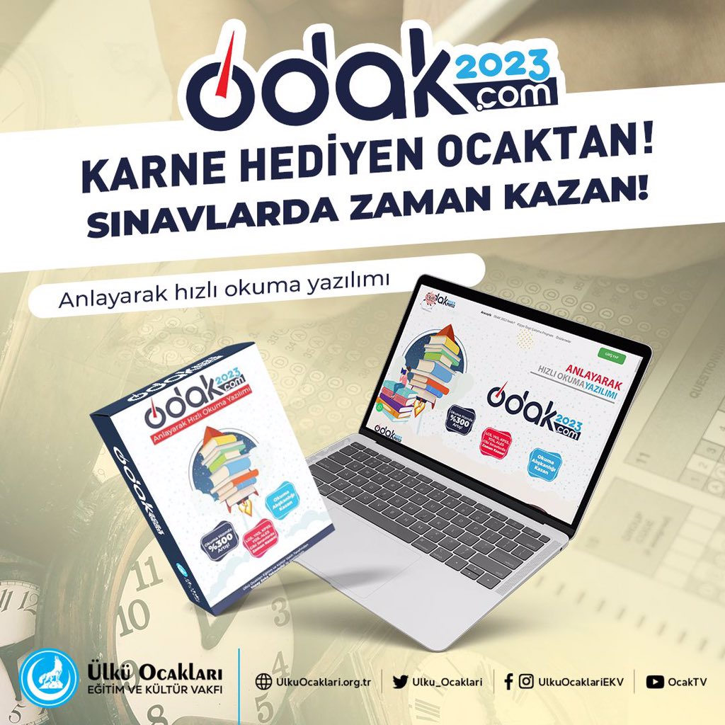 Anlayarak hızlı okuma yazılımı Odak2023 Ülkü Ocaklarının takdir ve teşekkür belgesi alan herkese hediyesidir.

#KarneHediyenOcaktan