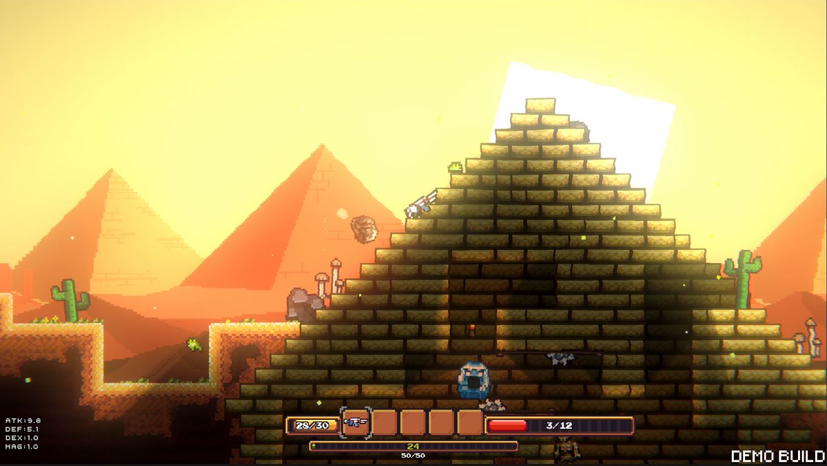 another screenshot of the pyramid! you can now find them in the desert, it's like a mini dungeon! 
#pixel #solodev #indiedev #devlog #aseprite #screenshotsaturday