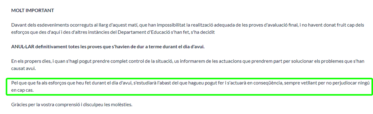 eduuuurl's tweet photo. @ioc què ha passat amb aquesta part? No dient als estudiants si el que es va entregar aquell dia, tot i les dificultats, és suficient per aprovar la assignatura, bé, crec que era la manera de fer valer l'esforç i no perjudicar. https://t.co/5ZUipiiCzn