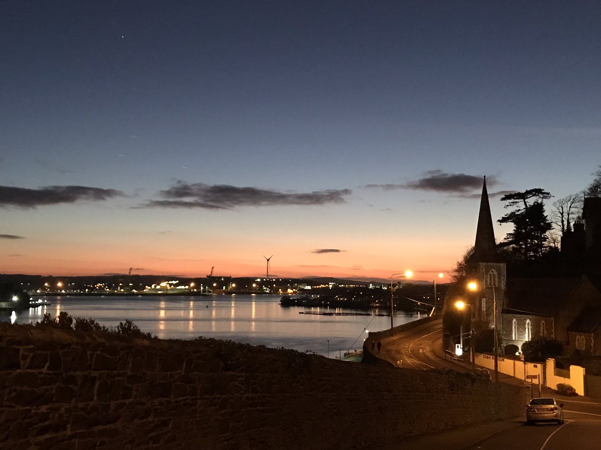 RuthRing's tweet photo. Sunset - Cork Harbour from Spy Hill in Cobh. #sunset #colourbynature #january #Cobh https://t.co/kaOZ0NDKUs