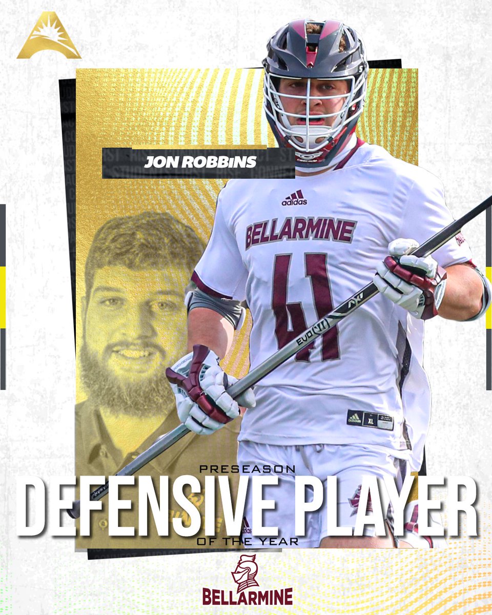 ASUN_Lacrosse's tweet photo. The Men's #ASUNLacrosse awards have been announced, and Jon Robbins of @BellarmineLax is the Unanimous Preseason Defensive Player of the Year‼️💪😻🥍 https://t.co/5R89lfmC8t