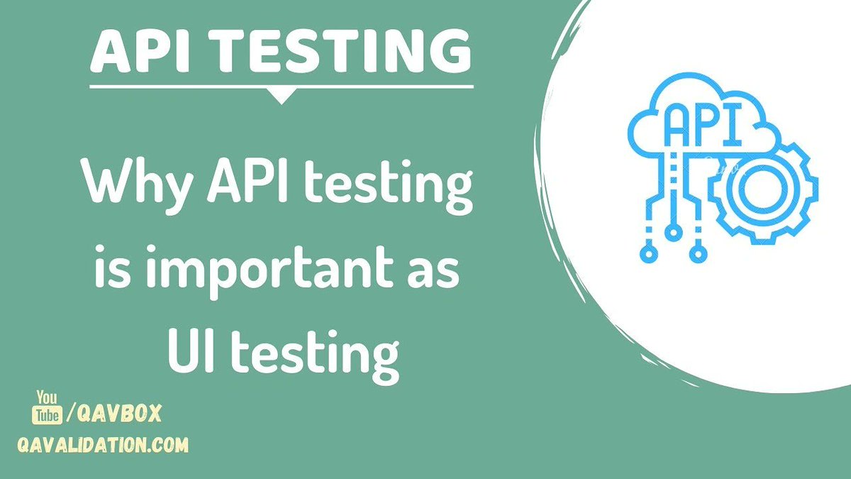 qavalidation's tweet image. #apitesting #qavbox #qavalidation 
Importance of API testing.
Subscribe n share...
youtu.be/JH7ryMtu9j0