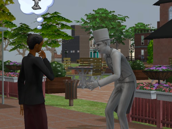 lona_boom's tweet photo. More fun college students taking a break from class, drinking coffee or watching the human statue #thesims2 #thesims #ShowUsYourSims #thesimsunversity #thesims2university https://t.co/s4aJmB4Eba