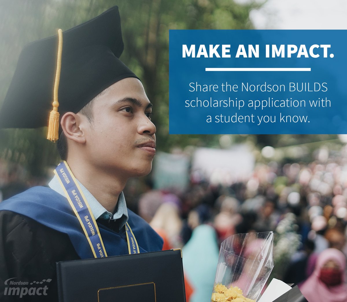 Our Nordson BUILDS #scholarships support students who live near our facilities in the U.S. and study a major related to manufacturing. Apply now! #NordsonImpact #mfg 

nordson.com/en/our-company…