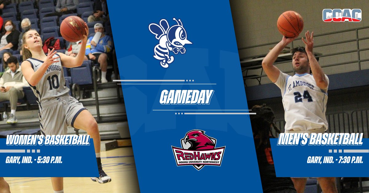 BASKETBALL DOUBLEHEADER!

📍 Gary, Ind. 
⏰ 5:30p - <a href="/SAUWBB/">SAU WBB</a> 
⏰ 7:30p - <a href="/SAUMensHoops/">StAmbrose Basketball</a> 
📊 (W) - bit.ly/3FH9qII
📊 (M) - bit.ly/3AfUTT3
📺 ($) - jedtv.com

#BringTheSting 🐝
