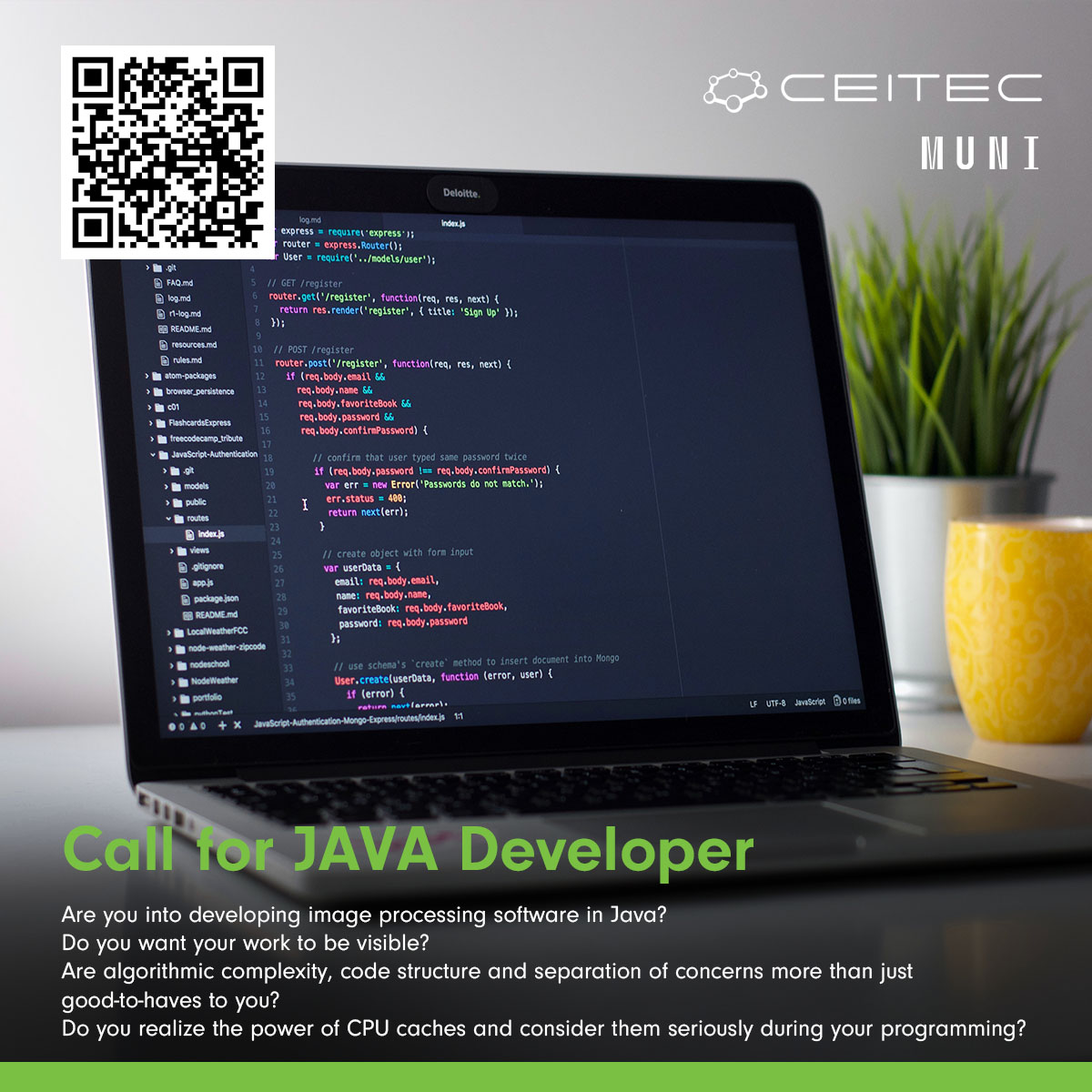 CEITEC_Brno's tweet photo. 👤 🖥 Become the new #JavaDeveloper at @CEITEC_Brno @muni_cz, an international #ScientificCentre in the fields of #LifeSciences🌿and a proud holder of the #HRExcellenceInResearchAward.🏆
Apply here👉https://t.co/Pekwyx2mCl
#vacancy #programmer #joinus https://t.co/XeFkiNTFbQ