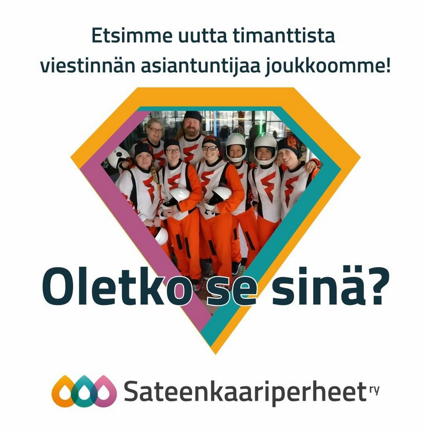 Vielä ehtii - hakuaikaa sunnuntaihin 🧡💚💜

Etsimme pitkäaikaiseen työsuhteeseen (vaikuttamis)viestinnän monipuolista ammattilaista!

Tule #yhdenvertaisuus'työn supersankarien joukkoon! 

Lue lisää: sateenkaariperheet.fi/uutiset/etsimm…

#avointyöpaikka #rekry #työpaikat #sateenkaariperhe