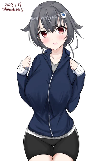 #艦これ版深夜の真剣お絵描き60分一本勝負 
#艦これ版真剣お絵描き60分一本勝負_20220119
迅鯨ちゃん 