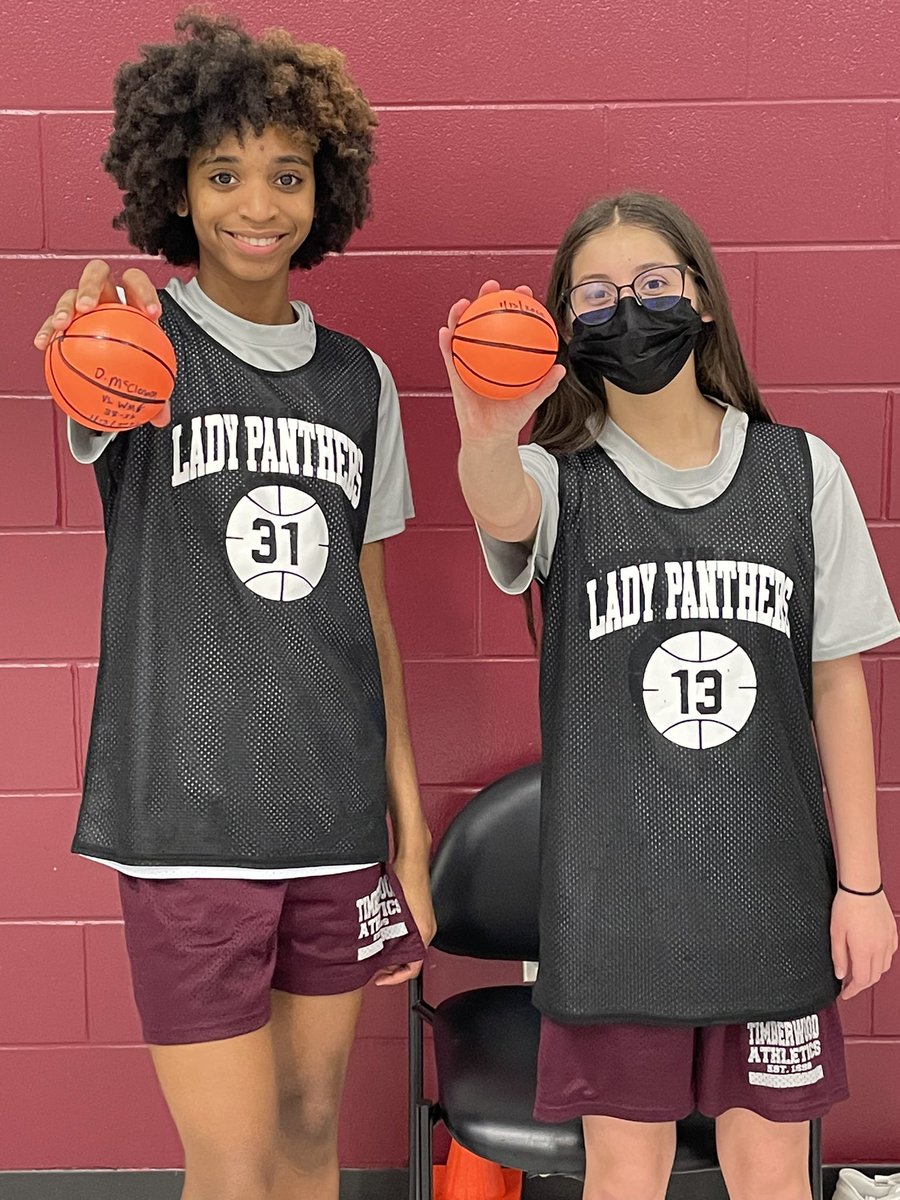 TMS_girlsathlet's tweet photo. Congrats to A. Batey and D. McClennon for earning the game ball last week against a tough @WMSLadyLions group of girls!! Way to go!! @meclescia @HumbleISD_TMS @HumbleISD_Ath https://t.co/RHRwGqvqFd