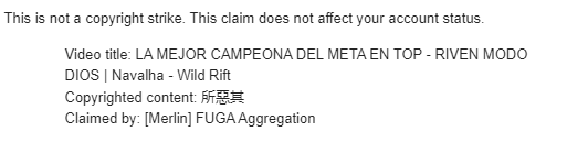 Copyright claim on Wild Rift music.

Annoying <a href="/draggles/">Ben Forbes</a> <a href="/wildrift/">League of Legends: Wild Rift</a>