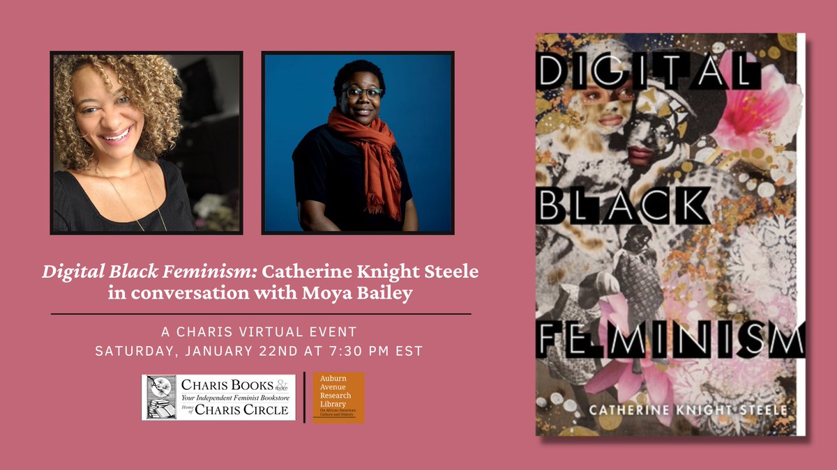 So excited to talk with <a href="/moyazb/">moyazb</a> about my book #DigitalBlackFeminism at <a href="/chariscircle/">Charis Books/Circle</a>

This talk is free and open to the public! Register and join us this Saturday 1/22 at 7:30pm EST

crowdcast.io/e/digital-blac…