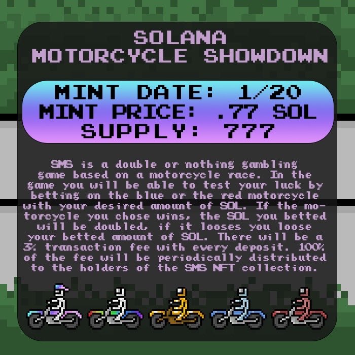 Solana Motorcycle Showdown | Minting Live tweet media