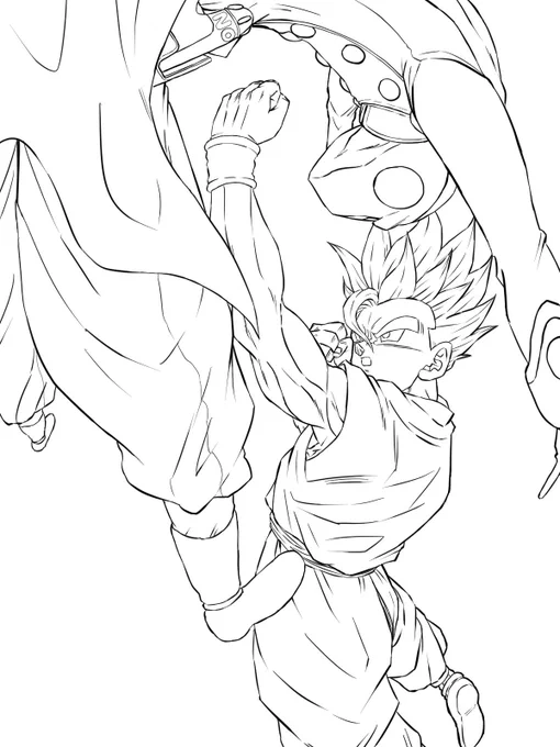 線画まで進みました

#ドラゴンボール #イラスト 