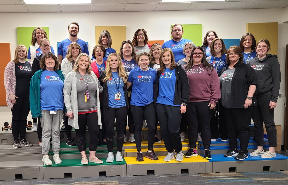 CathyGundersen's tweet photo. Northeast staff celebrating I Love Public Schools Day! #ilovepublicschools https://t.co/KmZsri9tEG