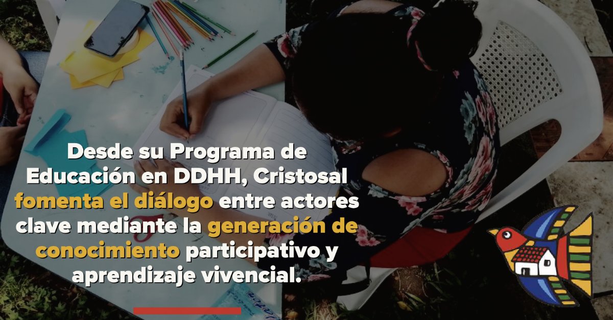 Cristosal's tweet photo. #SomosCristosal| Buscamos generar herramientas de aprendizaje y análisis con diferentes grupos para fortalecer su capacidad de defender y promover los derechos humanos. #DDHHParaTodxs https://t.co/lX3H2Ss4QW