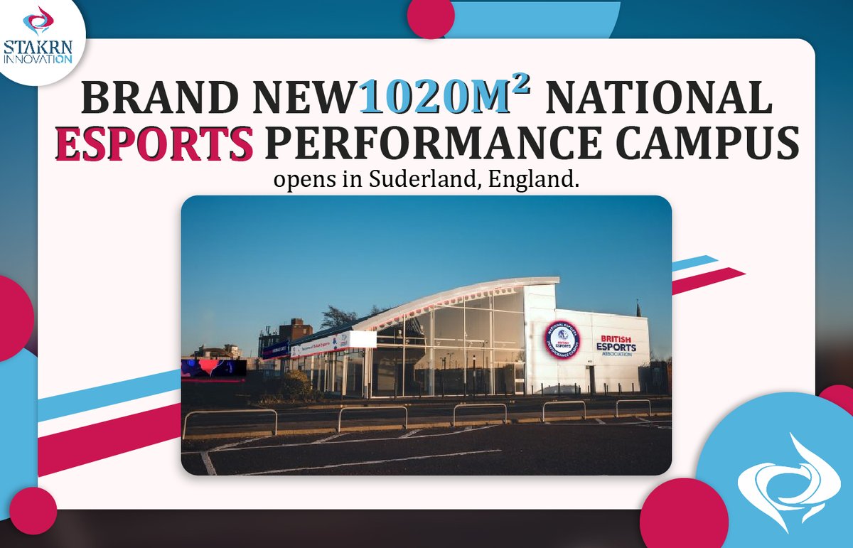📢 Brand new 1020m² esports performance center opened in Sunderland, England. 

The British esports association, (Not-for-profit national body for grassroots esports in the UK), recently announced the creation of a >1000m² center 100% dedicated to #esports

#STAKRN #sunderland