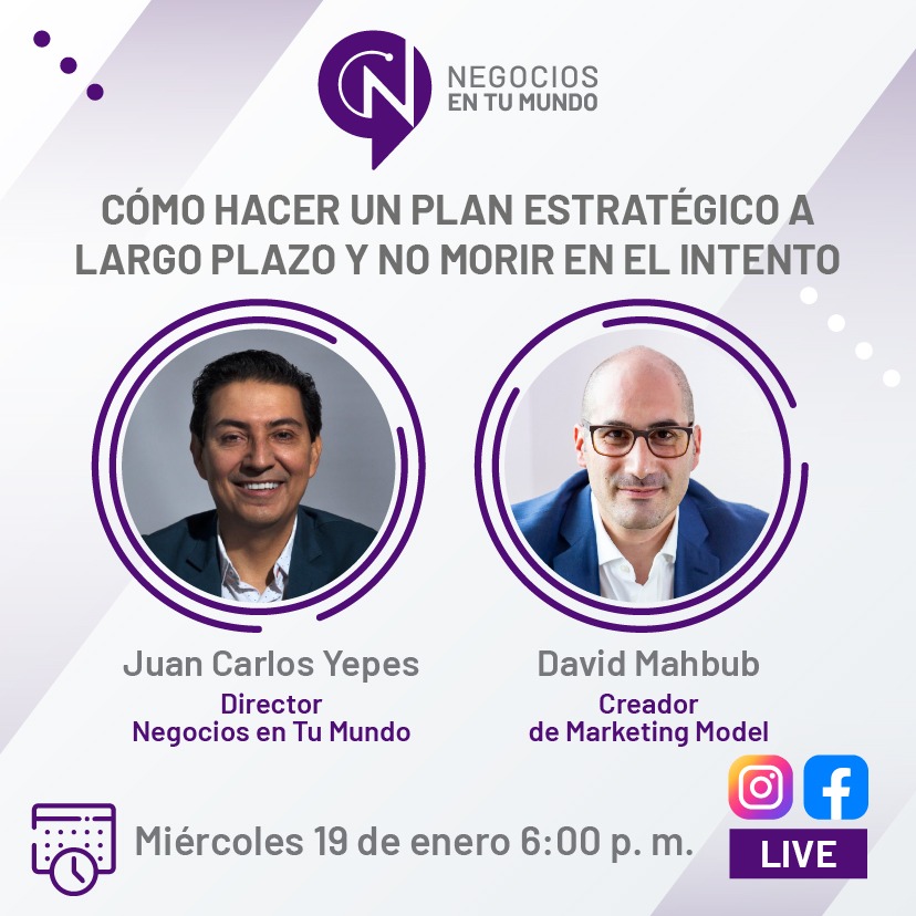juancarlosy's tweet image. &quot;Se debe tener una visión estratégica a largo plazo en los planes de mercadeo, es decir a cinco años&quot;. Es es uno de los planteamientos de David Mahbub (@dmahbub), creador del #MarketingModel, con quien estaré dialogando hoy miércoles a las 6pm por las redes de  @NegociosenTM.