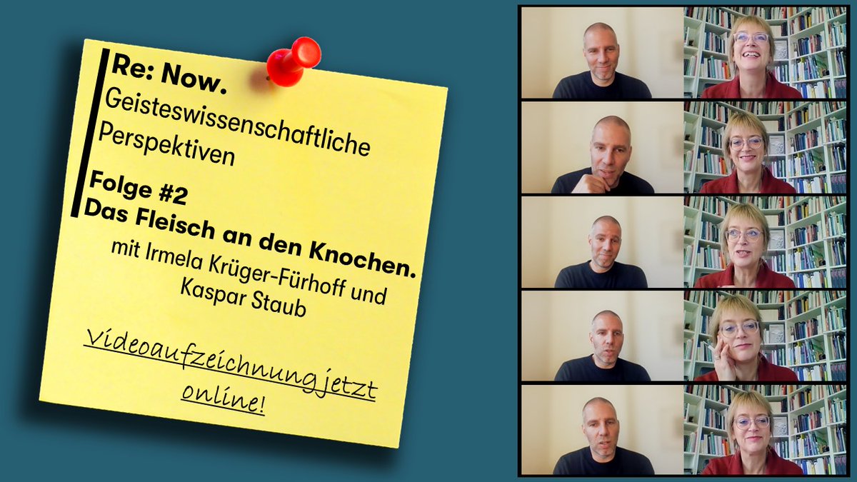 Dahlem Humanities Center (@dhc_berlin) on Twitter photo #Geisteswissenschaften #Now
Neue Folge von „Re: Now. Geisteswissenschaftliche Perspektiven“ – Folge #2 jetzt in unserer Videothek: „Das Fleisch an den Knochen“. Irmela Krüger-Fürhoff (<a href="/FU_Berlin/">Freie Universität</a>) und Kaspar Staub (<a href="/UZH_ch/">Universität Zürich</a>) über die Relevanz von Erzählen.
fu-berlin.de/sites/dhc/zVid… #Geisteswissenschaften #Now
Neue Folge von „Re: Now. Geisteswissenschaftliche Perspektiven“ – Folge #2 jetzt in unserer Videothek: „Das Fleisch an den Knochen“. Irmela Krüger-Fürhoff (<a href="/FU_Berlin/">Freie Universität</a>) und Kaspar Staub (<a href="/UZH_ch/">Universität Zürich</a>) über die Relevanz von Erzählen.
fu-berlin.de/sites/dhc/zVid…