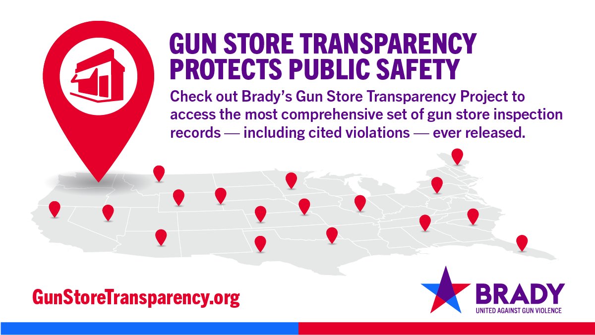 bradybuzz's tweet photo. The gun industry lacks transparency. That’s why we spent years fighting in court to secure federal gun store inspection reports — and the data is shocking.

Visit https://t.co/dlx1TrPNoh to now find citations for gun stores in your area and across the country. https://t.co/2bFAh3BBs7