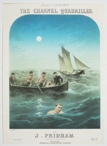 grosvenorprints's tweet photo. #OTD 1848 Captain Matthew Webb was born, 1st recorded person to swim the English Channel; #January #swimming #Webb #MatthewWebb #sports #Shropshire #musiccovers #Channel #moon #rowingboat #ship #waves #sea #quadrille; https://t.co/fRiXwsfWXC https://t.co/iEhpXIO292
