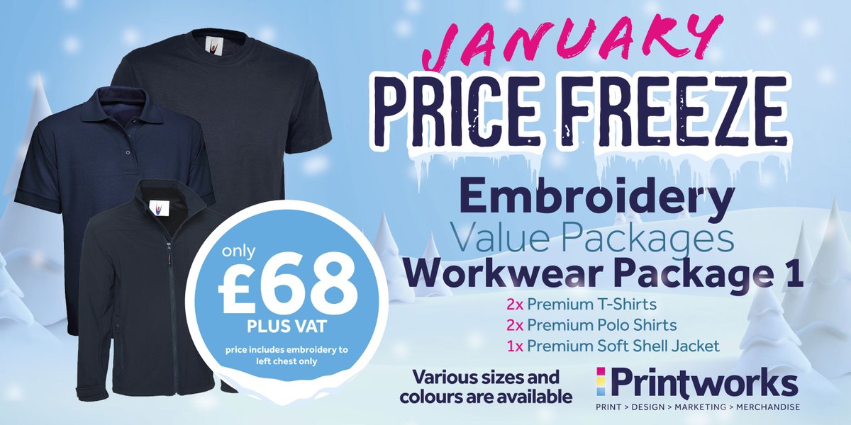 We've got various branded workwear packages available, all with their price FROZEN

Our specialists produce the best quality that will showcase your business perfectly! 

Get in touch for yours!

☎️ 01244 313 337
✉️ info@printworkschester.com
🏰 Commonhall St, Chester CH1 2BJ