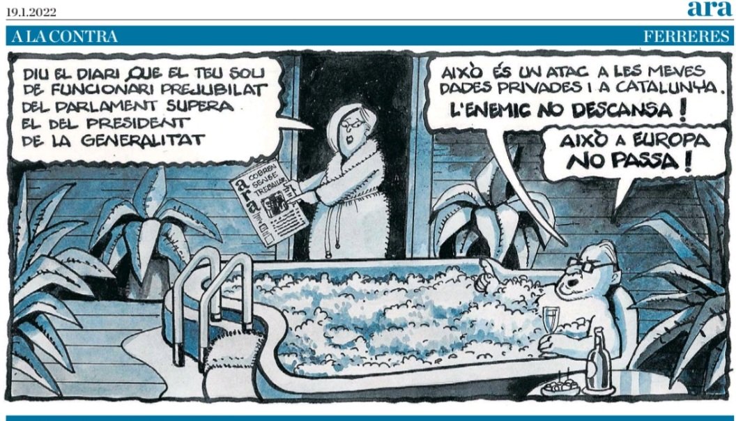 llunetcat's tweet photo. Mentre els #ERTOS, #EROS, #DESNONAMETS, i #LAPOBRESAENERGETICA es multiplica els nostres polítics-responsables de buscar solucions- segueixen gaudint de sous milionaris exents de cotitzacions, dietes sense moure's, i jubilacions anticipades maravelloses. https://t.co/n6FT6xLIfg