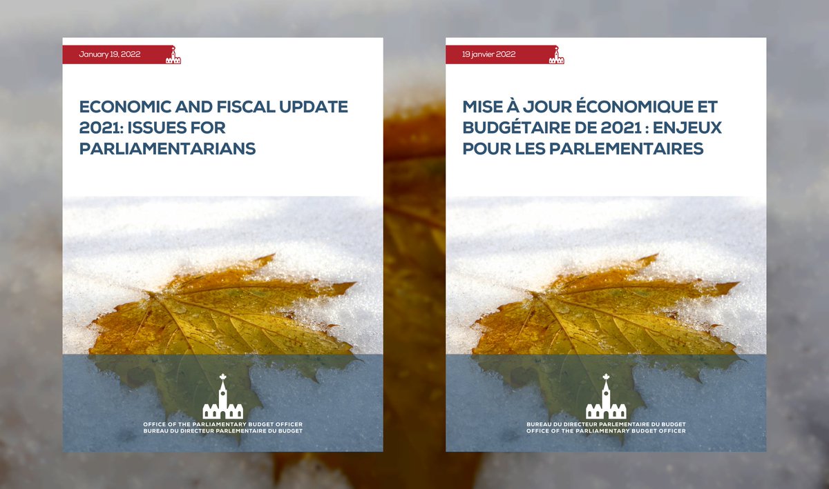 PBO_DPB's tweet photo. “Economic and Fiscal Update 2021: Issues for Parliamentarians”

https://t.co/vQbCUOM5Tr

—

« Mise à jour économique et budgétaire de 2021 : Enjeux pour les parlementaires »

https://t.co/EVplF5BQE6 https://t.co/pYXZ0rLAYk