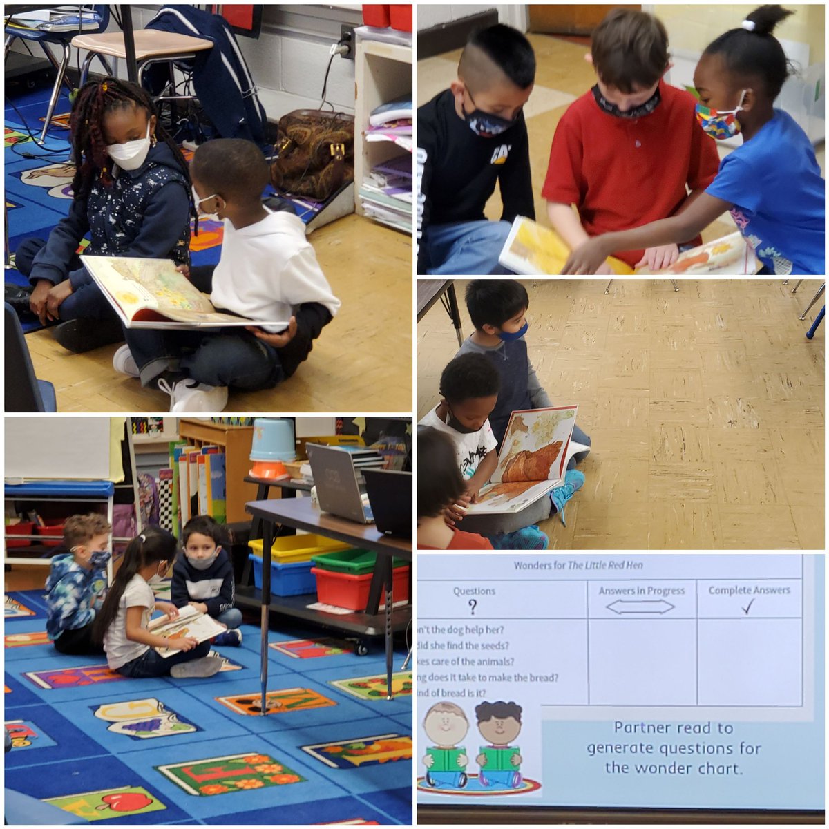 Shakima74594269's tweet photo. Kindergarten partner reading to generate guestions for Wonder Chart๐โค๐ https://t.co/keVUENEhEe