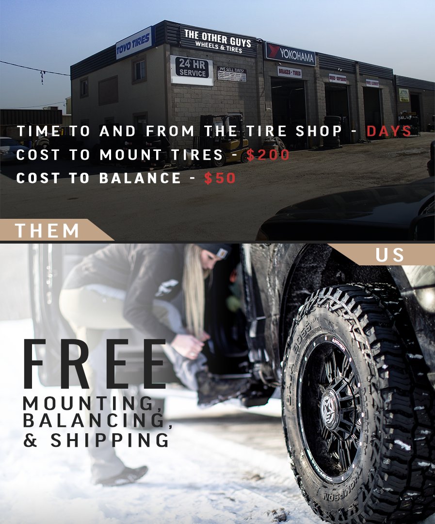 Do the math and save the hassle. 😉
Buy your wheels and tires together and save $$$ and time.
Check out the lineup ➡️ l8r.it/e2j8

#anthemoffroad #fordnation #mickeythompsontires #jeepwrangler #fordtrucks #fordf150 #ford #jeepjeep