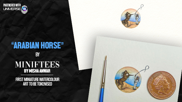 UniverseVR92's tweet photo. A beautiful creation by Misha Anwar -
Capturing mighty things in tiny art.

"ARABIAN HORSE" - Grab this here:
https://t.co/OU2WS8E6Fm

First #miniatureart to be tokenised online!

#Miniftees #Opensea #Ethereum #NFT #NFTCommunity #NFTArtist @Opensea #OpenseaNFT https://t.co/bfEkr6CSWn