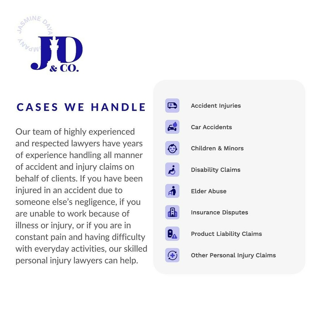 JDCo_Law's tweet photo. Jasmine Daya &amp; Co. personal injury lawyers proudly services clients in Toronto, GTA, and throughout the entire province of Ontario. Located in the heart of Toronto with easy access to parking and public transportation.

Contact us below:
Phone: 289-216-1… https://t.co/aoz2v471pn https://t.co/qOQ5OlxPuH