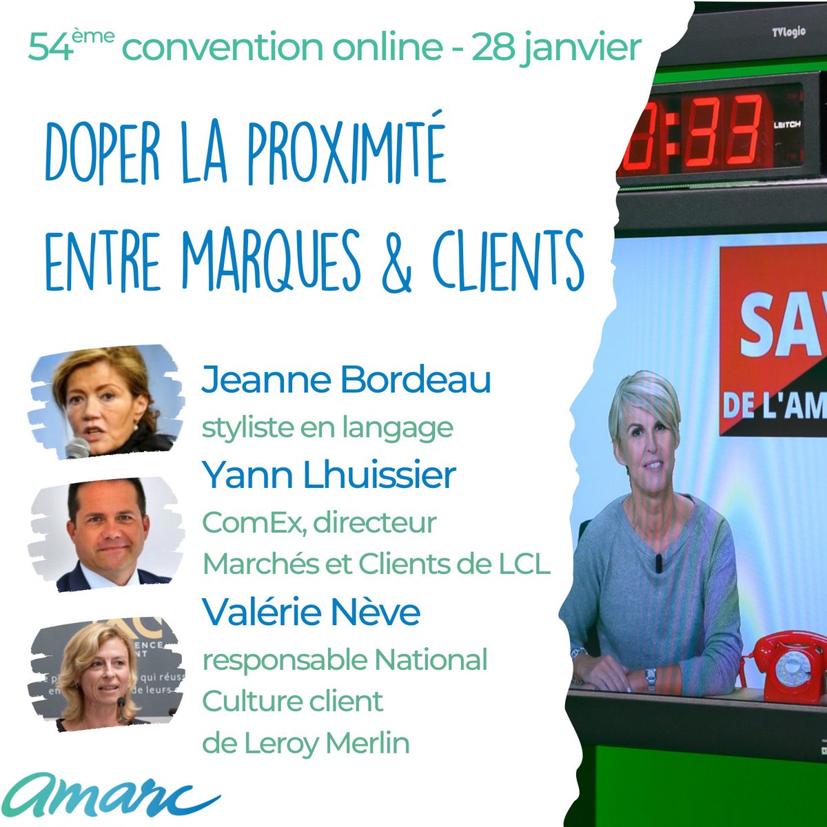 AMARC_asso's tweet photo. Programme de notre 54ème #ConventionAMARC online, ouverte à tous et gratuite ! ;) On vous attend nombreux le 28 janvier matin en live depuis les studios @FDJ ! Inscriptions >> https://t.co/CpsQc0ccNo #Rencontre #CX #RelationClient https://t.co/LqHy1QHftf