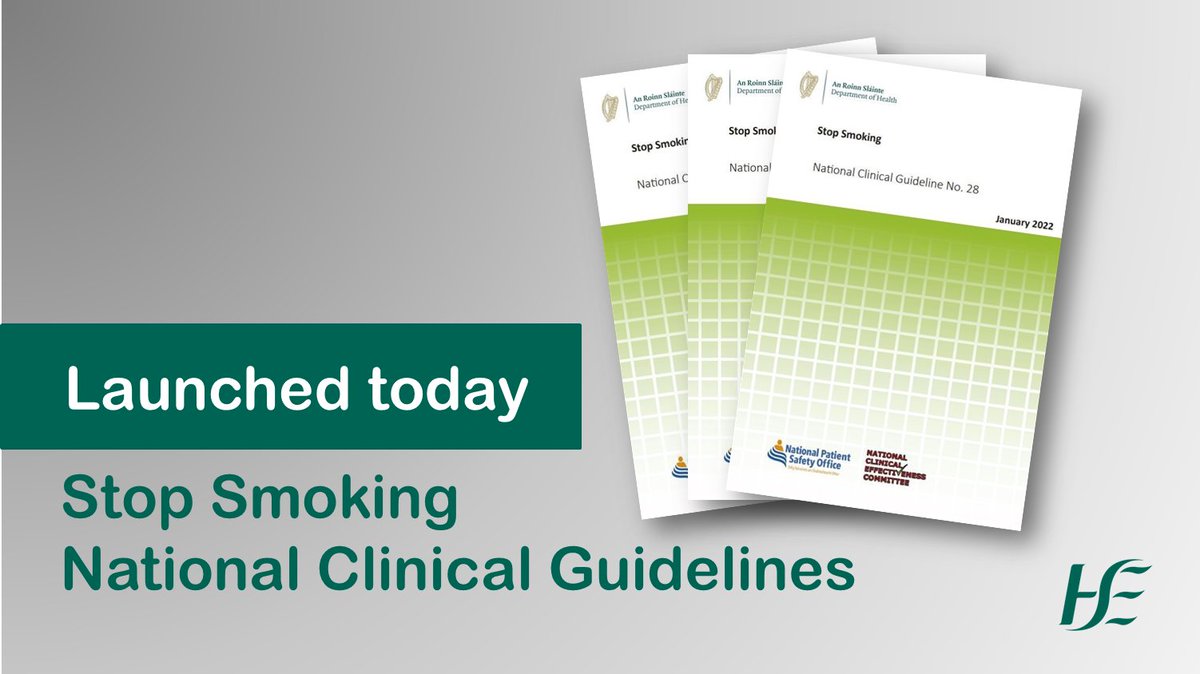 HSEQuitTeam's tweet photo. Today marks the launch of Ireland’s first National Stop Smoking Clinical Guidelines, which set out how healthcare professionals across primary, community and hospital care services can help support people who smoke to #QuitSmoking. More: https://t.co/Jscju64gdX
#Quittingiswinning https://t.co/n3dPdv8Dif