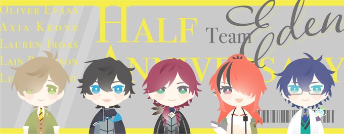 🥳🎉
#エデン組ハーフアニバ  
#AXIART #イロ絵す #レインの依頼書 #絵バンス #まめねことレオス 
