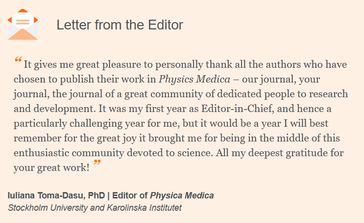 EFOMP_org's tweet image. 📢 The European Journal of Medical Physics (#EJMP) - PHYSICA MEDICA publication 📜  &quot;Education, training and registration of Medical Physics Experts across Europe&quot;:

🔗sciencedirect.com/science/articl…)

📧 Letter from the Editor 👇
 
#medicalphysics #physicamedica #education #training