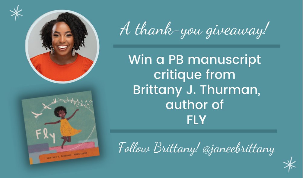 PBTroupe21's tweet photo. It's been a week since FLY celebrated its book birthday! ✨ To say thanks, Brittany is giving away a PB manuscript critique! To enter: Follow @janeebrittany and @PBTroupe21 and RT by EOD 1/25. Read Brittany's full TY here! https://t.co/XoKpfJWDdw #AnnaCunha @SimonKIDS https://t.co/scdLNpDfsG