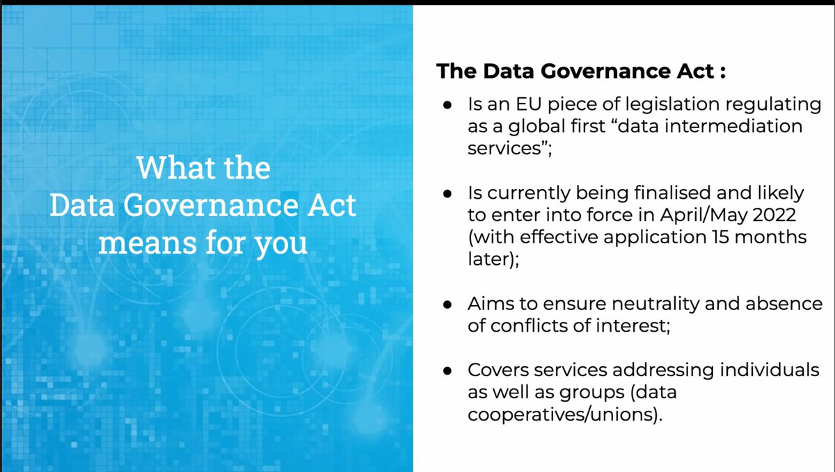 dixon_siu's tweet photo. @BeyerMalte talks about DGA at @mydataorg Data Intermediaries Launchpad. Recorded video will be able later.
#DGA #MyDataOperator
https://t.co/DRKBIGyV2Y https://t.co/VRY2IZnJVE