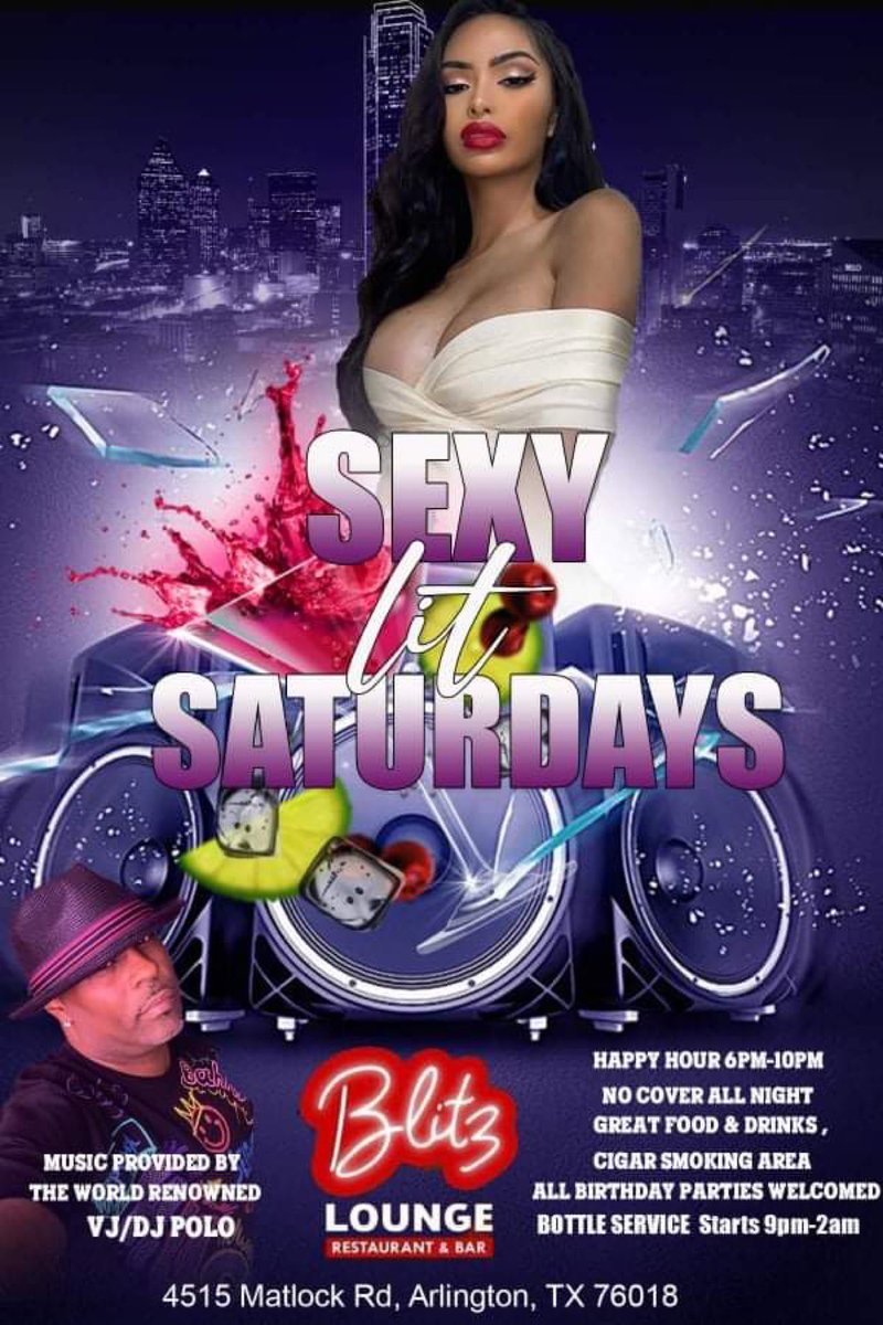 PoloRush1's tweet photo. Sexy lit Saturday’s Blitz Lounge 4515 Matlock Rd. Arlington Tx 9pm-2am w/@PoloRush1 Live in the Mixx Dress Attire Casual..Every Saturday Night Be There!!! https://t.co/BaKBzWdU1c