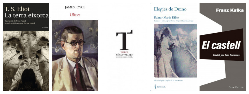 <a href="/davidcirici/">David Cirici</a> <a href="/penguinllibres/">Penguin Llibres</a> <a href="/penguinlibros/">Penguin España 🐧📚</a> @LitRandomHouse <a href="/bibliotequestgn/">Central de Biblioteques de Tarragona</a> <a href="/lacaponatgn/">llibrerialacapona</a> <a href="/llibreriaadsera/">Llibreria Adserà</a> <a href="/TGNcultura/">Tarragona Cultura</a> <a href="/tarragonaradio/">Tarragona Ràdio 🟣</a> <a href="/CprestecCultura/">Central de Préstec</a> 2⃣0⃣2⃣2⃣ 100 anys dels llibres que van canviar la literatura. #Llegim #clàssics ben radicals❗️
🔸"Ulysses” (James Joyce) 
🔸“La terra eixorca” (T. S. Elliot) 
🔸“El castell” (Franz Kafka) 
🔸“Elegies de Duino” (Rainer Maria Rilke) 
🔸“Trilce” (César Vallejo) 
#Bibliorecomanacions