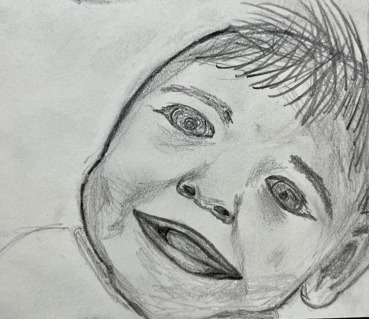 Sketch n°12: "Kid 2 smiling to the camera" #pencildrawing #pencilsketch #sketch #sketchbook