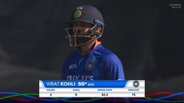My skipper departs after an incredible innings, well made Fifty ❤️ #ViratKohli 👏