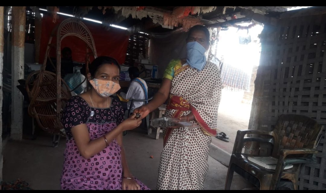 KAsifabad's tweet photo. #Vippa Laddu @ Mahua Laddu being fed to Pregnant  woman in Tribal areas of #KumrambhimAsifabad district to improve the status of Haemoglobin among pregnant. Mahua Laddu is rich in protein,Carbohydrates, Vitamins,Folic acid, Iron &amp; Fiber. Pics from #ICDSAsifabad https://t.co/icCbLrlD30