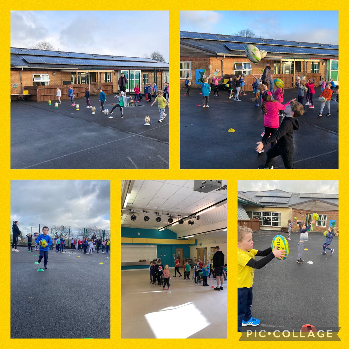 Chwaraeon's tweet photo. Sesiynau rygbi efo disgyblion blwyddyn 1 a 2 heddiw yn @ysgolydderwen 
Sgiliau gwych👍🏉

Some great rugby sessions today with year 1 and 2 of @ysgolydderwen 
Great skills👍🏉 https://t.co/uShUsWZV42