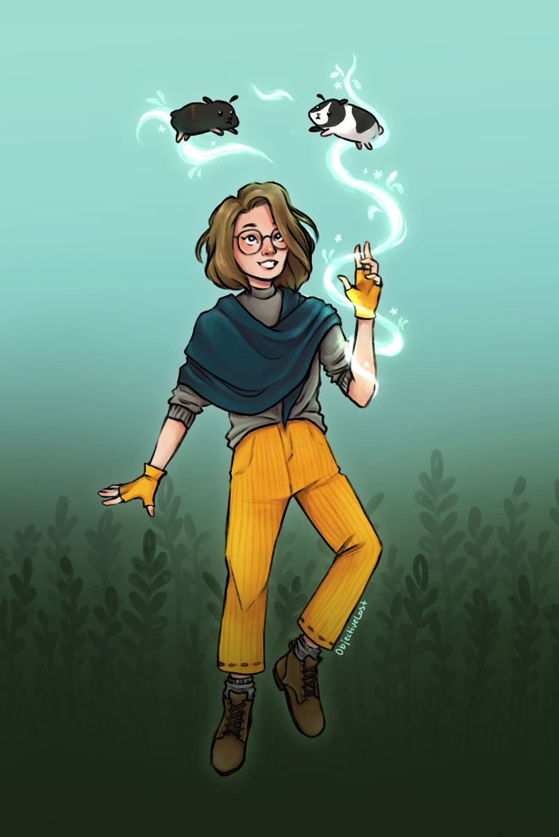 ObjectiveLost's tweet image. I really enjoyed reading the first issue of COZY so I figured I'd do some art of Grace, with Fern and Mochi of course :) 
#fanart #gracesafford (pls untag)