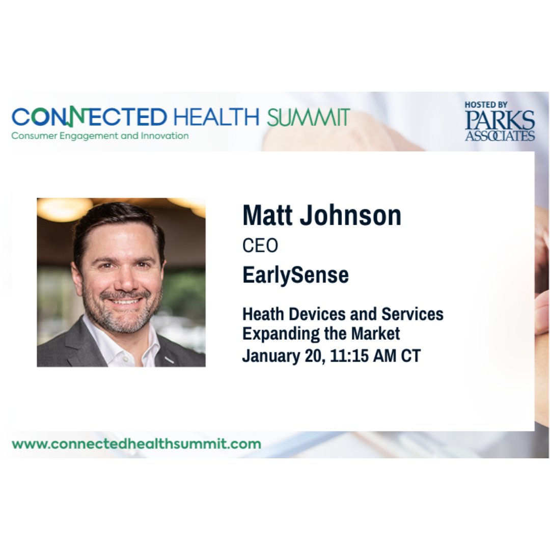 We're proud to be part of the <a href="/ParksAssociates/">Parks Associates</a> #CONNhealth22 virtual conference, as our CEO @matthewbjohnson joins the panel on Health Devices and Services: Expanding the Market tomorrow.